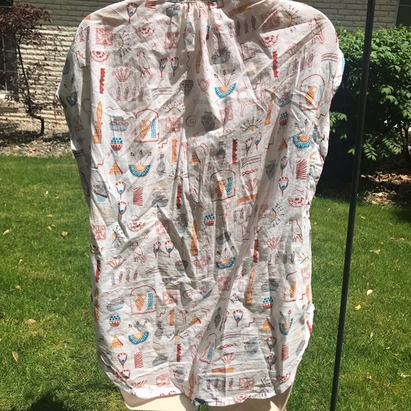 Anthropologie Sleeveless Top with artwork by Danielle Kroll EUC Size Small - Picture 6 of 8